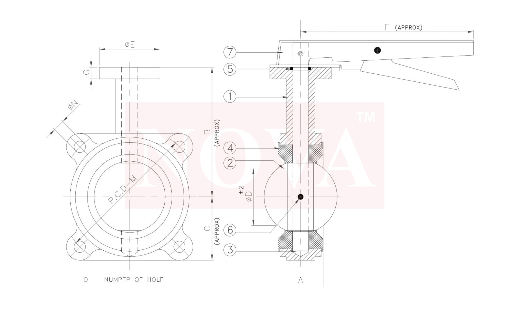 Butterfly Valves Lug Type Drawing 01